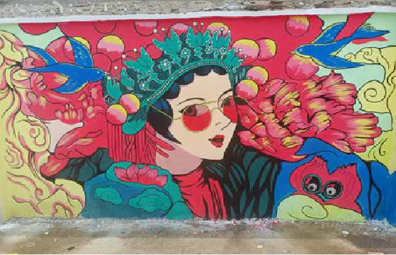 渭南墙体彩绘-网红墙