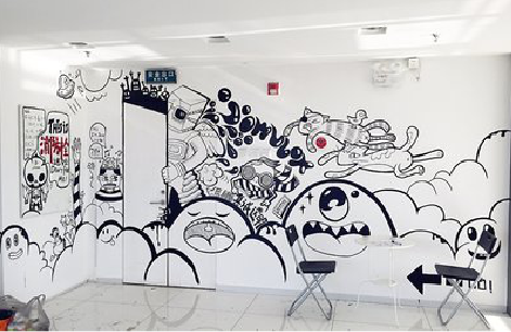 渭南手绘墙并非传统涂鸦。